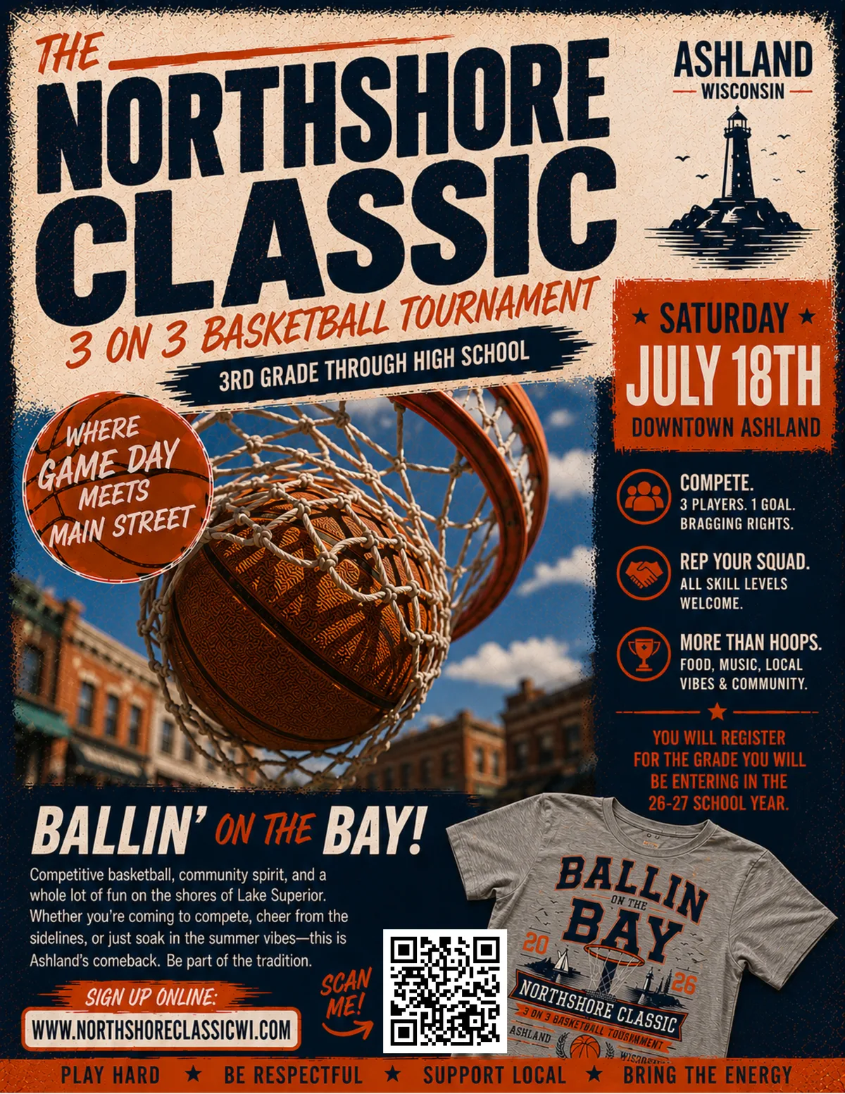 Northshore Classic 3 on 3 Basketball Tournament flyer